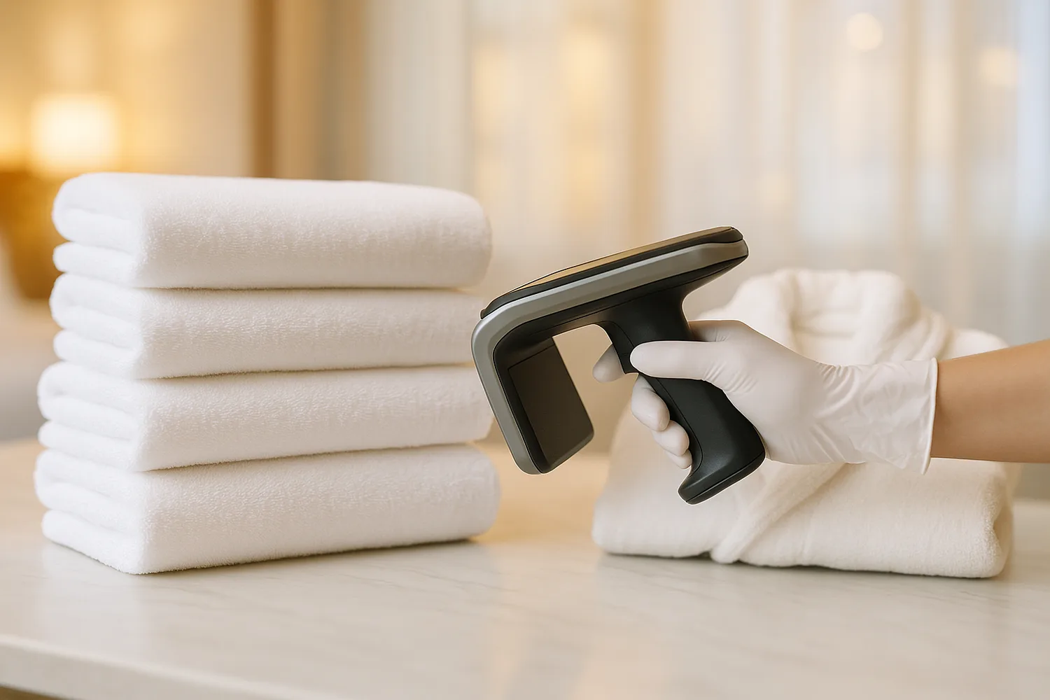 Hospitality linen with RFID
